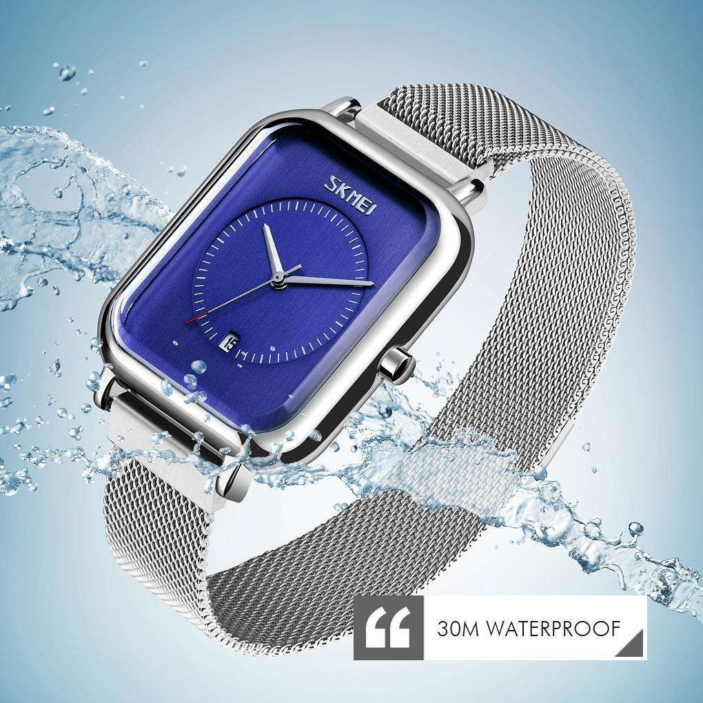 Unisex Magnetic Buckle Mesh Belt Quartz Watch - Silver White 12