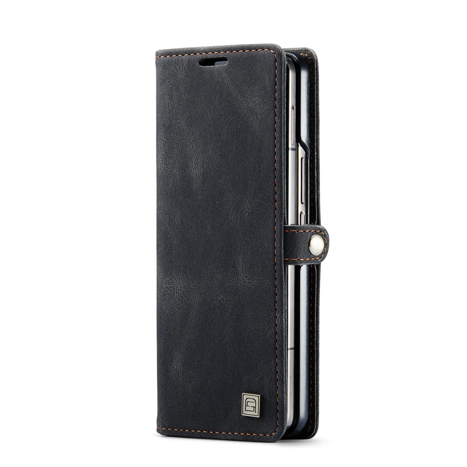 For Samsung Galaxy Z Fold4 5G Vintage Rfid Leather Phone Case - Coffee 3