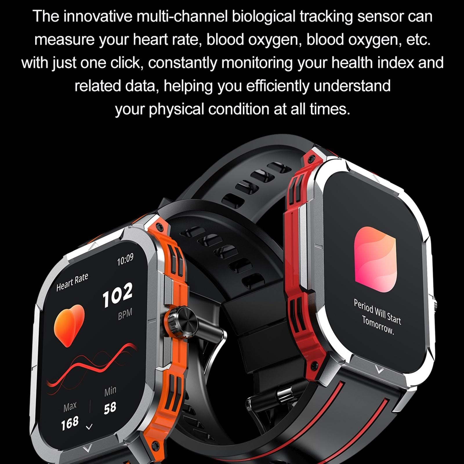 2.06 Inch Bt5.3 Ip68 Sport Smart Watch Bluetooth Call / Message / Health - Blue 12