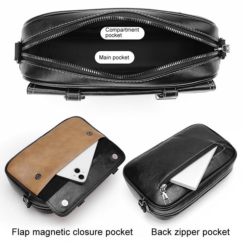 Waterproof Shoulder Crossbody Bag For Men Wear Resistant Design - Khaki 6