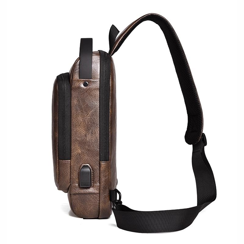 Waterproof Anti Theft Crossbody Backpack For Men - Dark Brown 15