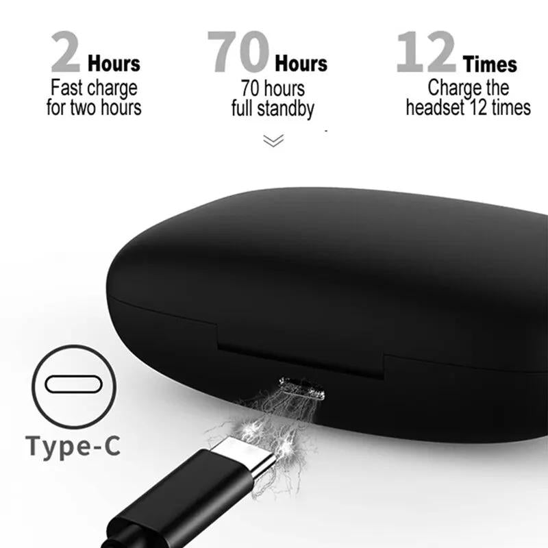 Wireless Noise-cancelling Bluetooth Earbuds with Dual Battery Display - T16 Blue 10