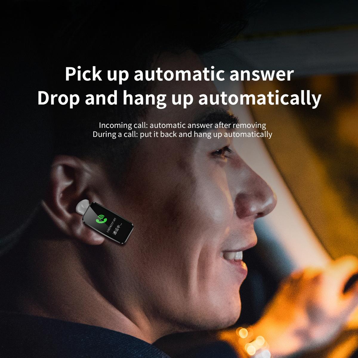 1.08 Inch Steel Band Earphone Detachable Life Waterproof Smart Watch Support Bluetooth Call - Silver 13