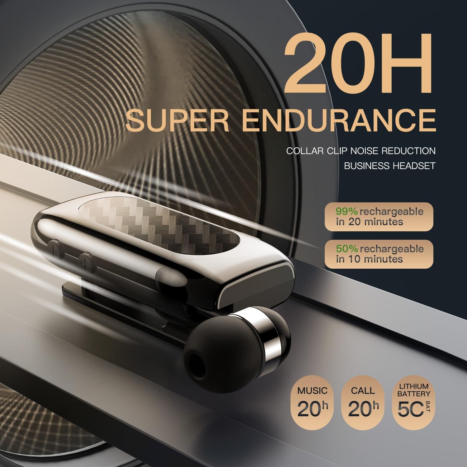 Carbon Brazing Bluetooth Earphones with Noise Reduction - Gold 7