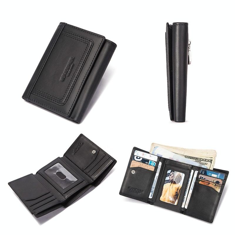 Rfid-blocking Leather Men Wallet with Multi-card Slots and Zipper Coin Pocket - Brown 5