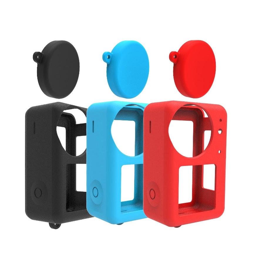 Protective Silicone Case with Lens Cap for Dji Action 3 - Blue 3