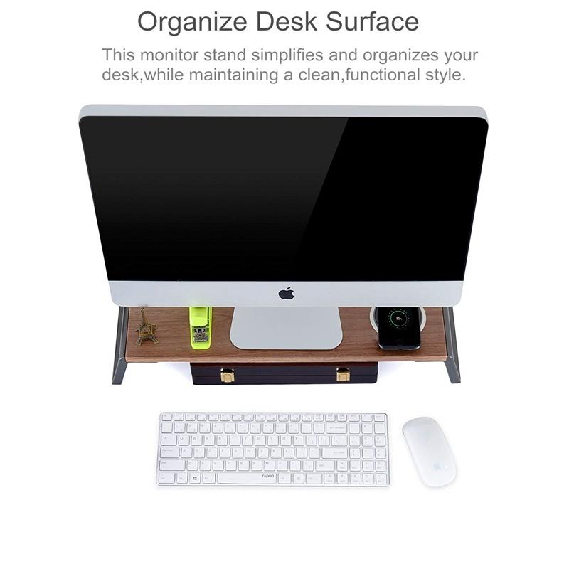 Metal Feet Monitor Stand for Imac Macbook Lcd Printer - Black 11