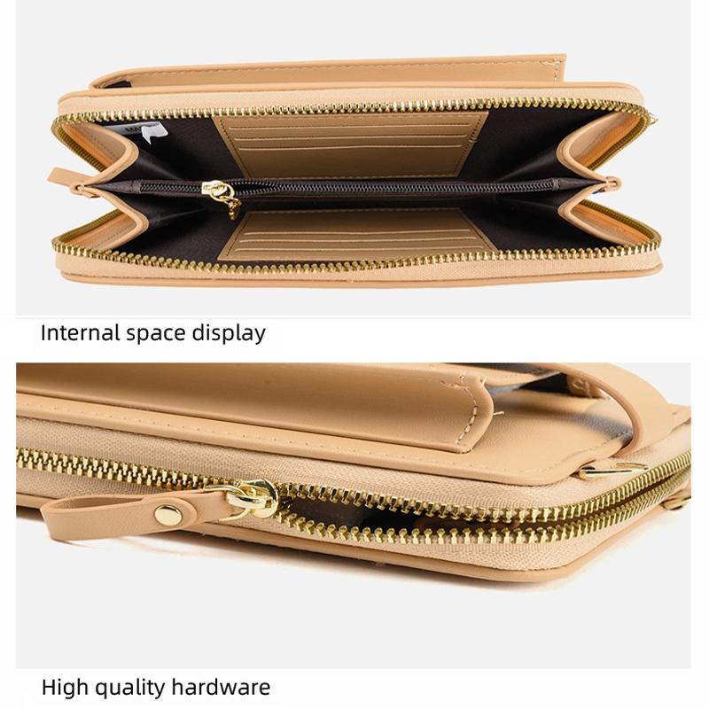 Floral Single Shoulder Cell Phone Bag For Women - Apricot 5