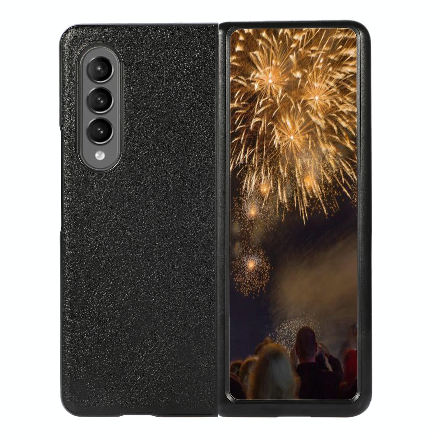 For Samsung Galaxy Z Fold4 5G Two Tone Litchi Pu Case - Slim & Stylish - Green