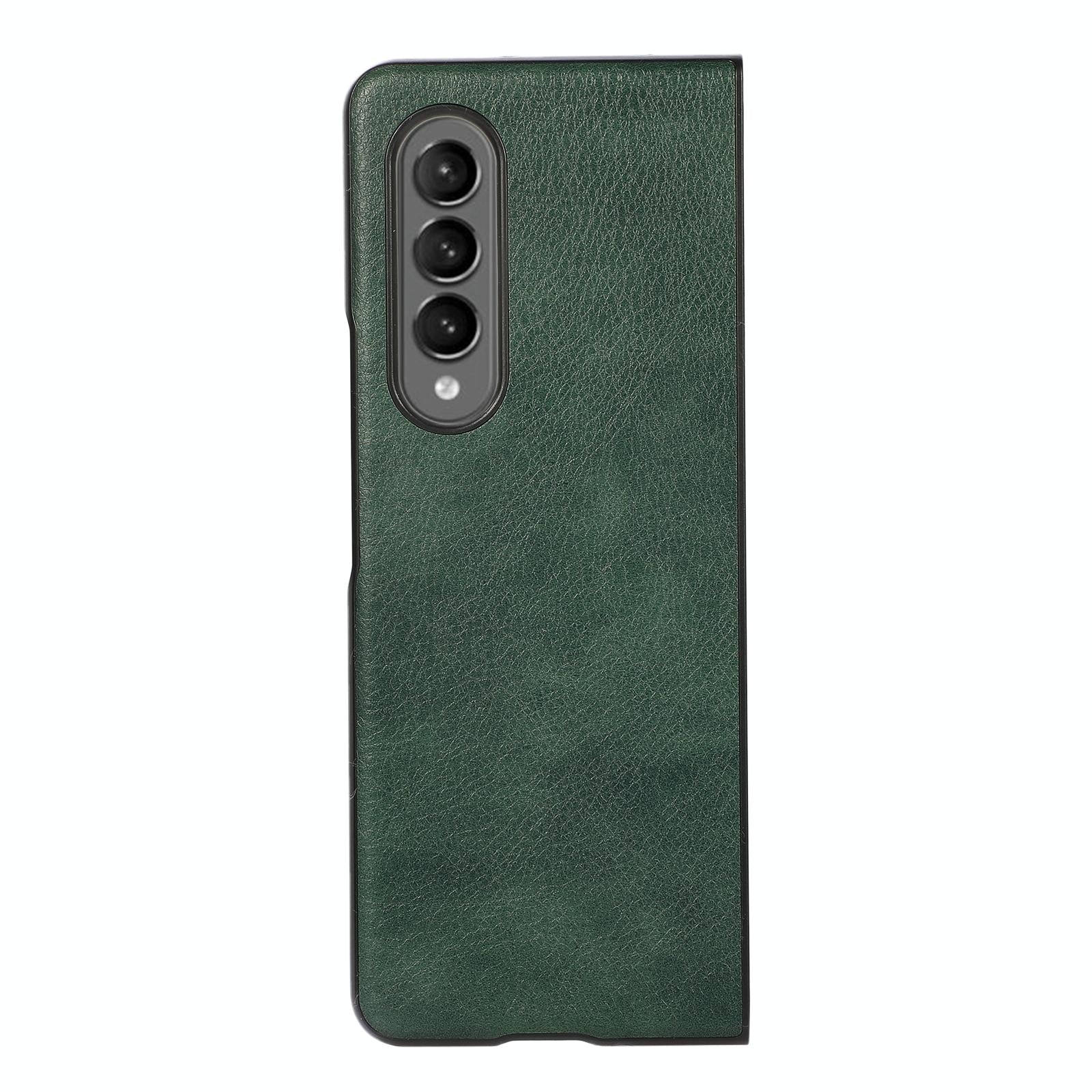 For Samsung Galaxy Z Fold4 5G Two Tone Litchi Pu Case - Slim & Stylish - Green 13