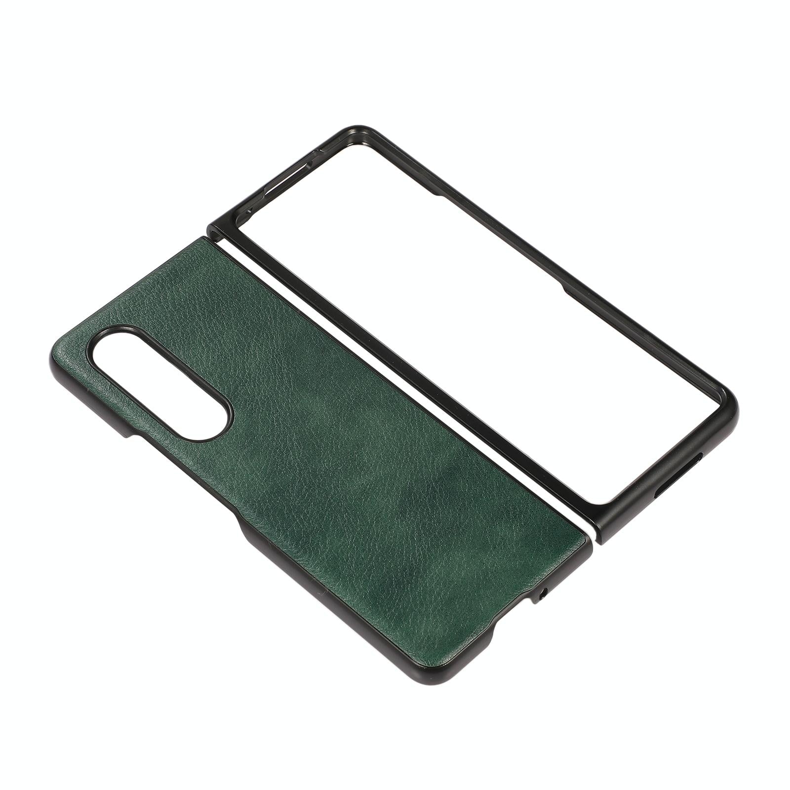 For Samsung Galaxy Z Fold4 5G Two Tone Litchi Pu Case - Slim & Stylish - Green 15