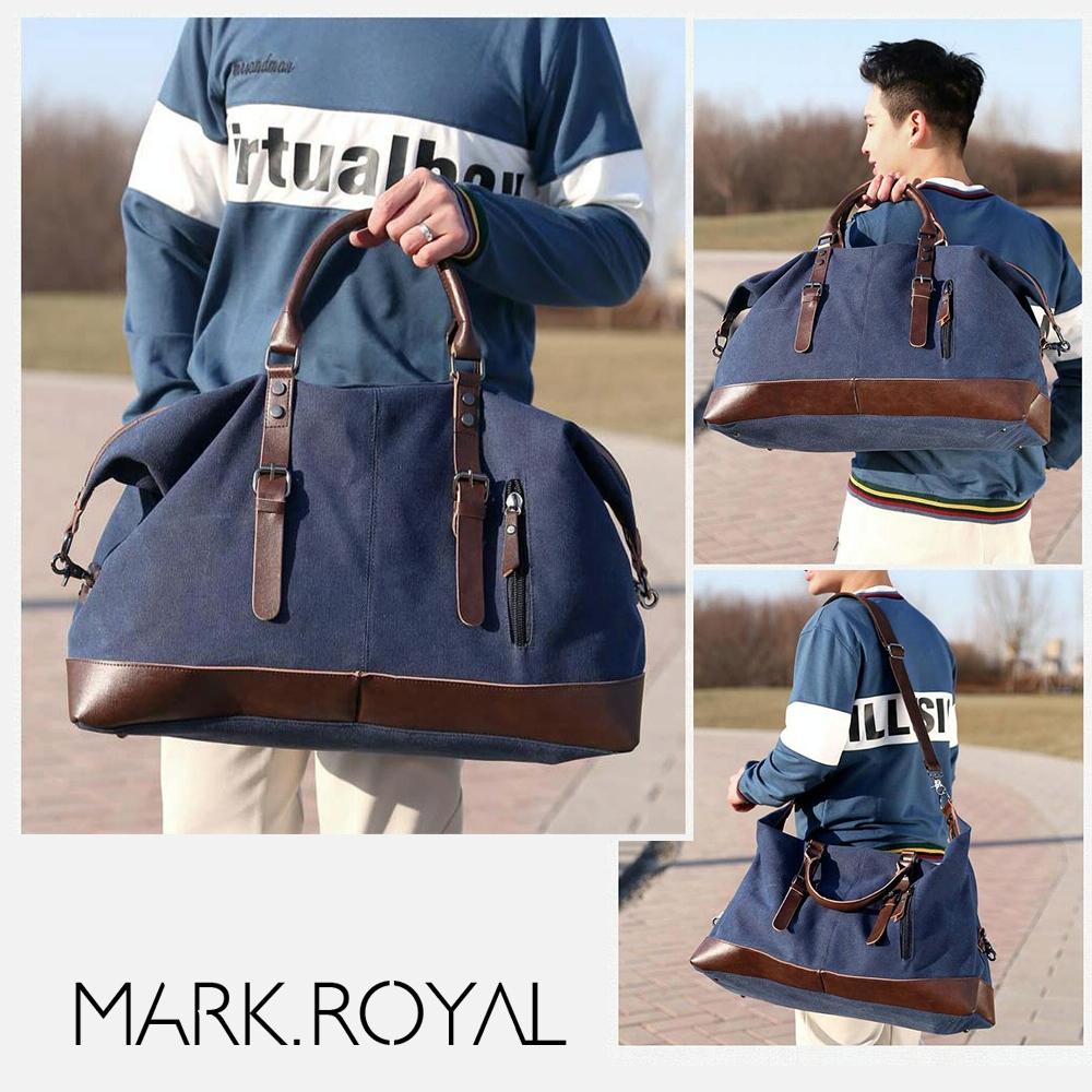 Men Leather Duffel Bag for Carry-on Travel - Black 5