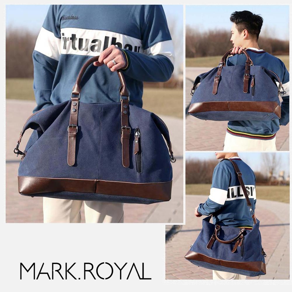 Men Leather Duffel Bag for Carry-on Travel - Black 13