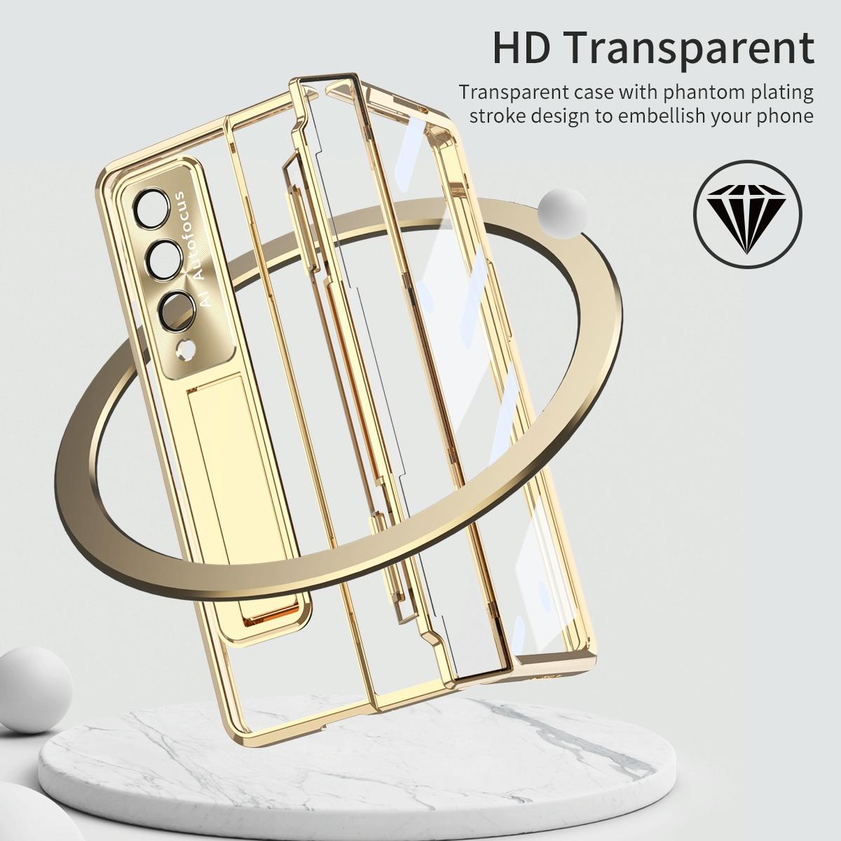For Samsung Galaxy Z Fold4 5G Phantom Series Folding Case - Champagne Gold 15