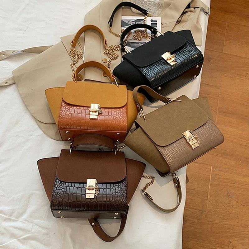 Versatile Vintage Wing Crossbody Bag with Frosted Finish and Chain - Coffee 3