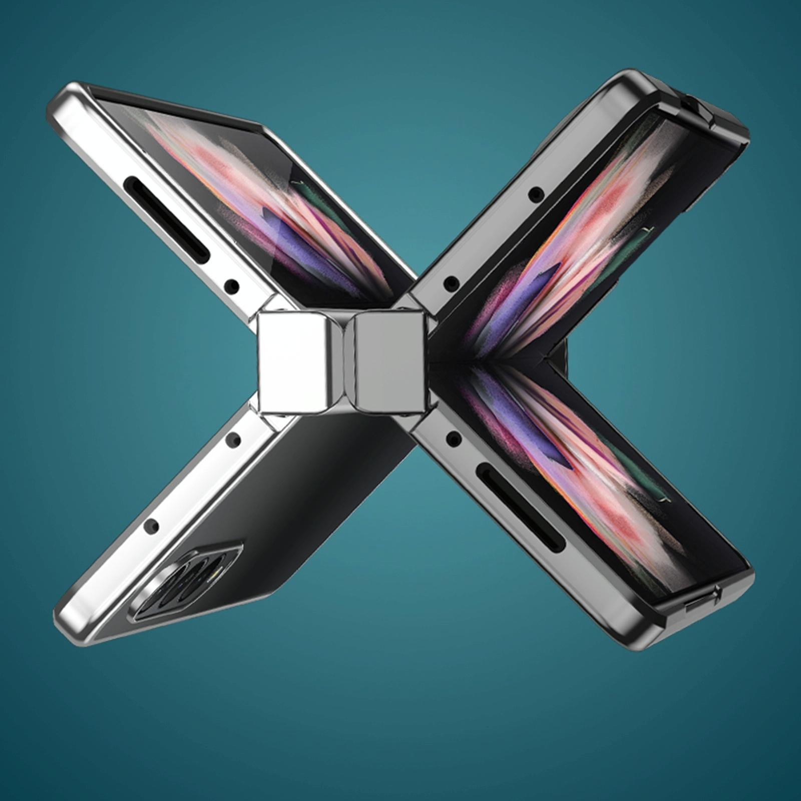 For Samsung Galaxy Z Fold4 5G Shockproof Pc Case - Full Coverage - Silver 5