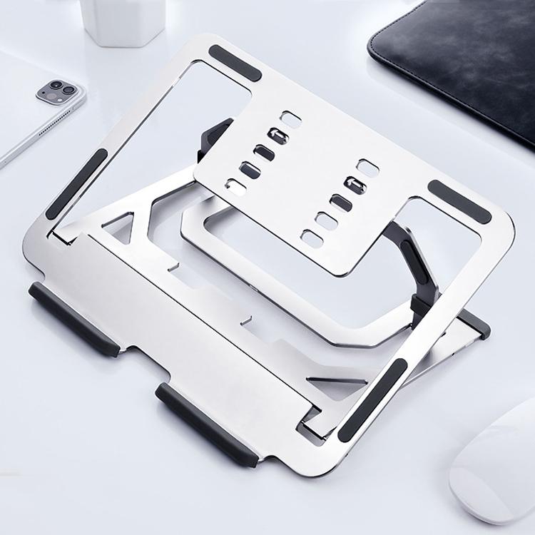 Foldable Aluminum Laptop Stand for Desktop Cooling - Rose Gold 3