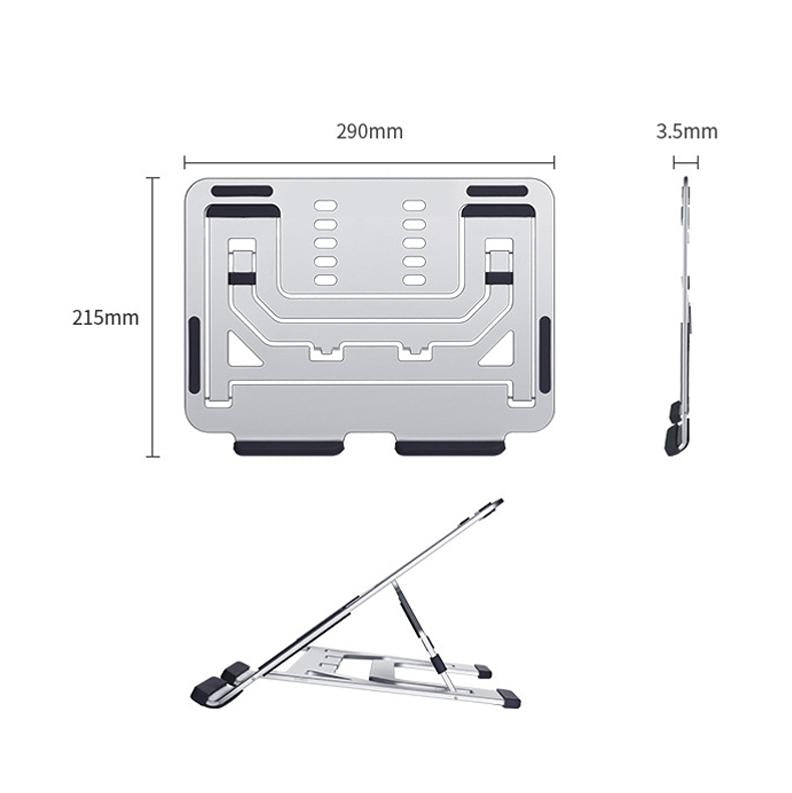 Foldable Aluminum Laptop Stand for Desktop Cooling - Rose Gold 4
