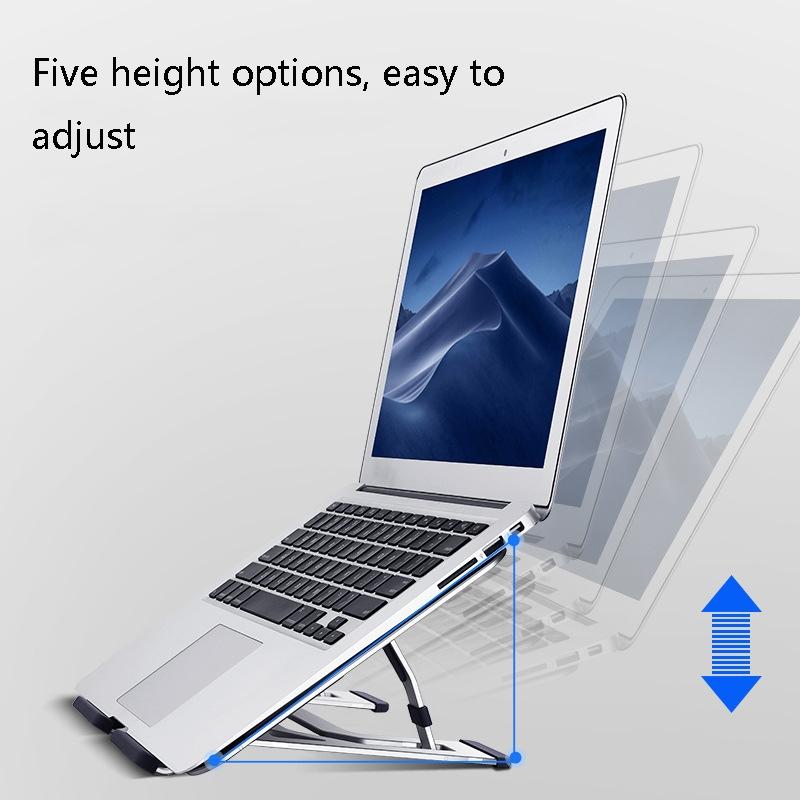 Foldable Aluminum Laptop Stand for Desktop Cooling - Rose Gold 5