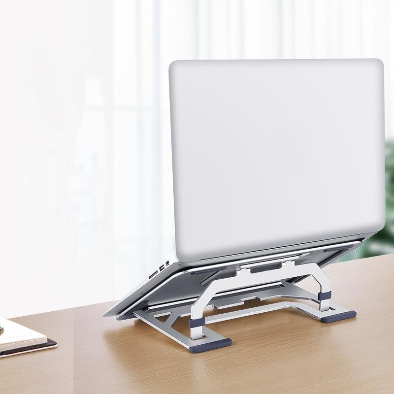 Foldable Aluminum Laptop Stand for Desktop Cooling - Rose Gold 8
