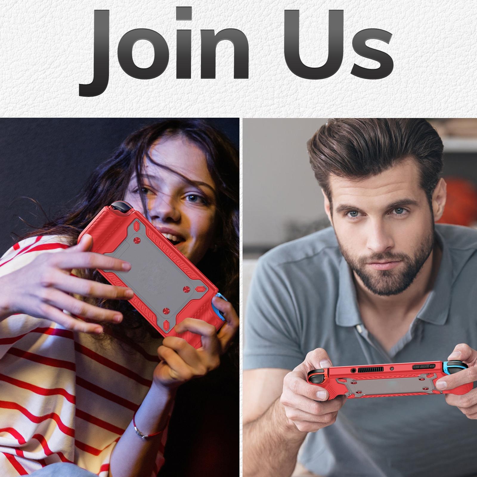 Protective Tpu Pc Case for Nintendo Switch Oled - Red 13