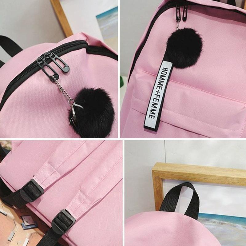 Student Canvas Backpack - Pink 5