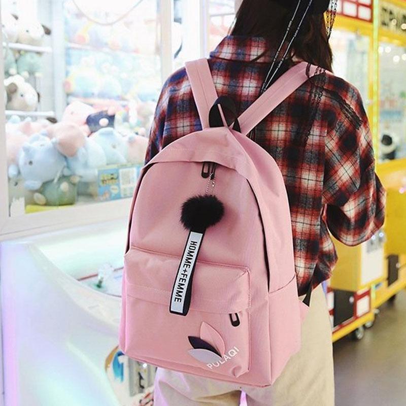 Student Canvas Backpack - Pink 11