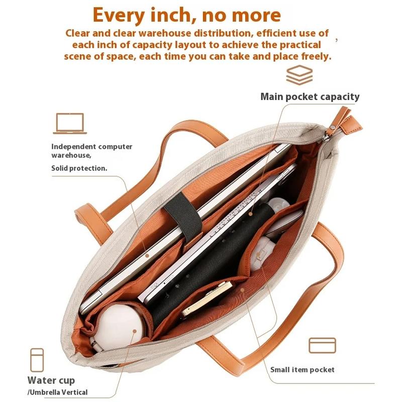 Large Capacity Laptop Tote For Women - Pink 6