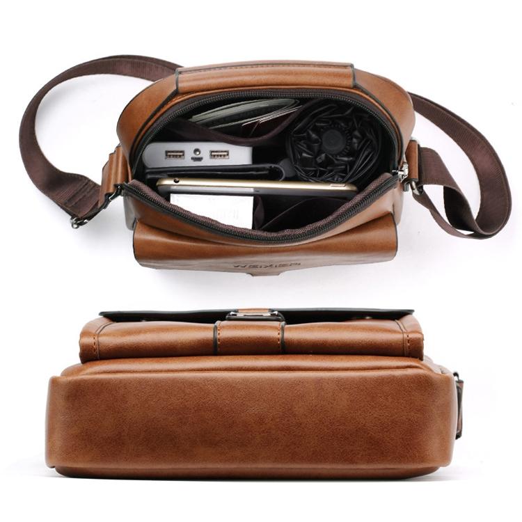 Men Outdoor Messenger Bag Dark Brown Small Size Ideal For Sports & Leisure 5