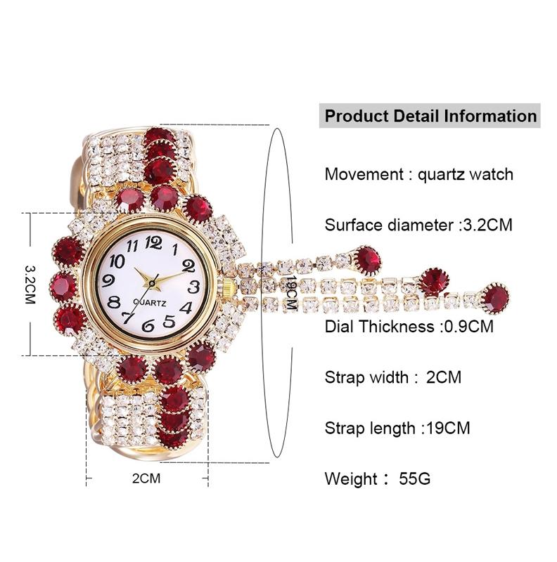 Diamond Pendant Quartz Bracelet Watch for Women - Wild and Unique - Pink 7