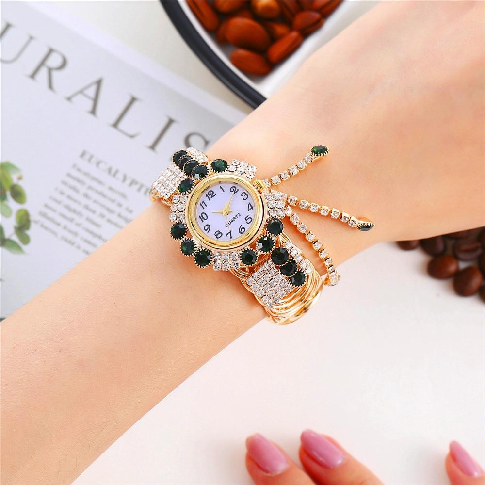 Diamond Pendant Quartz Bracelet Watch for Women - Wild and Unique - Pink 8