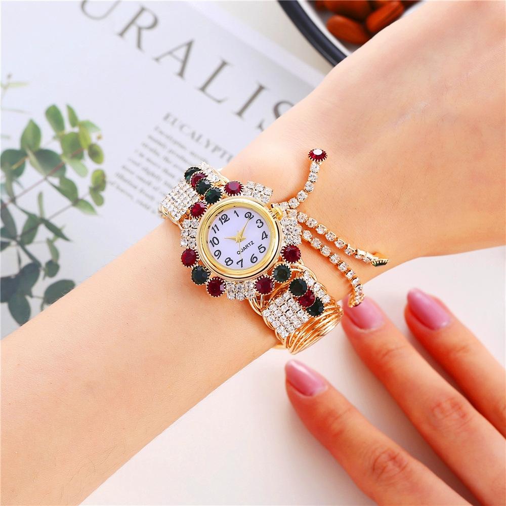 Diamond Pendant Quartz Bracelet Watch for Women - Wild and Unique - Pink 15