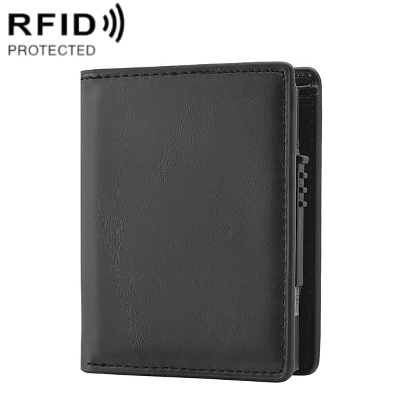 Rfid Blocking Short Wallet with Automatic Pop Up - Dark Brown 9