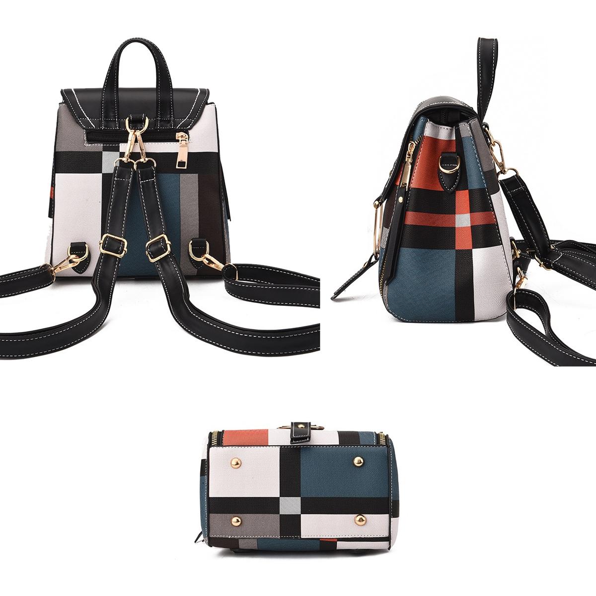 Stylish Ladies Leather Backpack - Soft Pu Material - Black 5