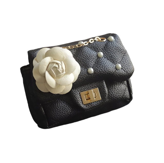 Glitter Flower Chain Kid Shoulder Bag - Yellow