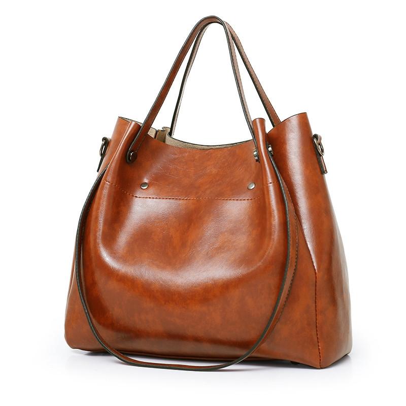Retro Ladies Handbag - 4-in-1 Fashion Bucket Bag with Large Capacity - Black 5