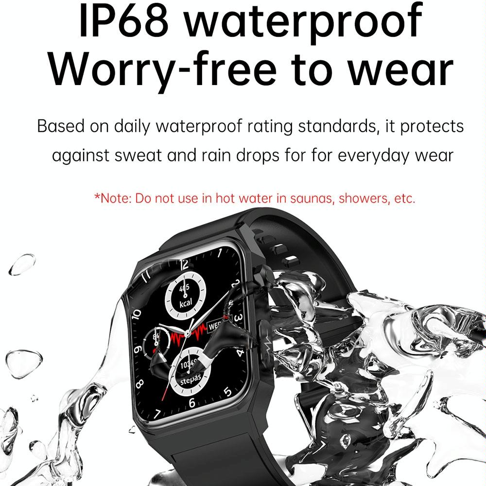 1.91 Inch Waterproof Ecg Smart Watch With Silicone Band Ip68 - Blue 4