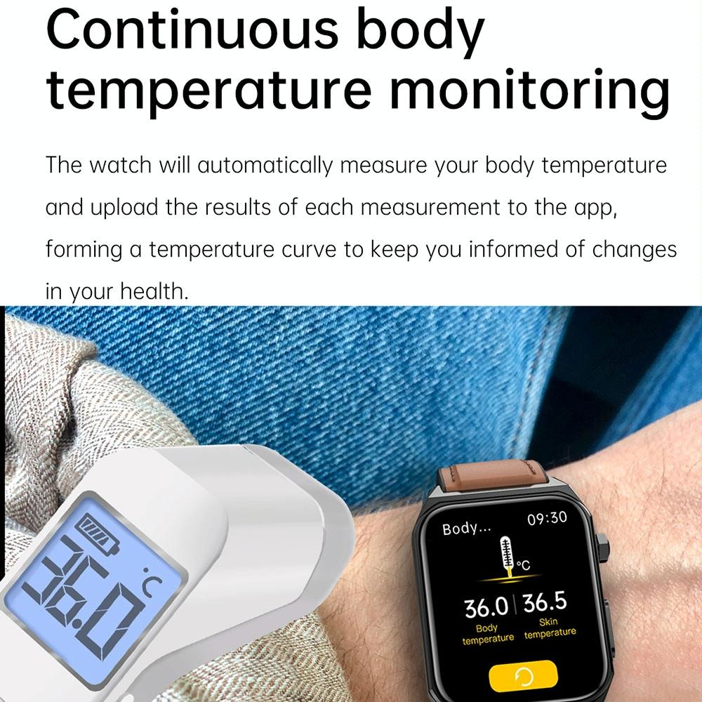 1.91 Inch Waterproof Ecg Smart Watch With Silicone Band Ip68 - Blue 10