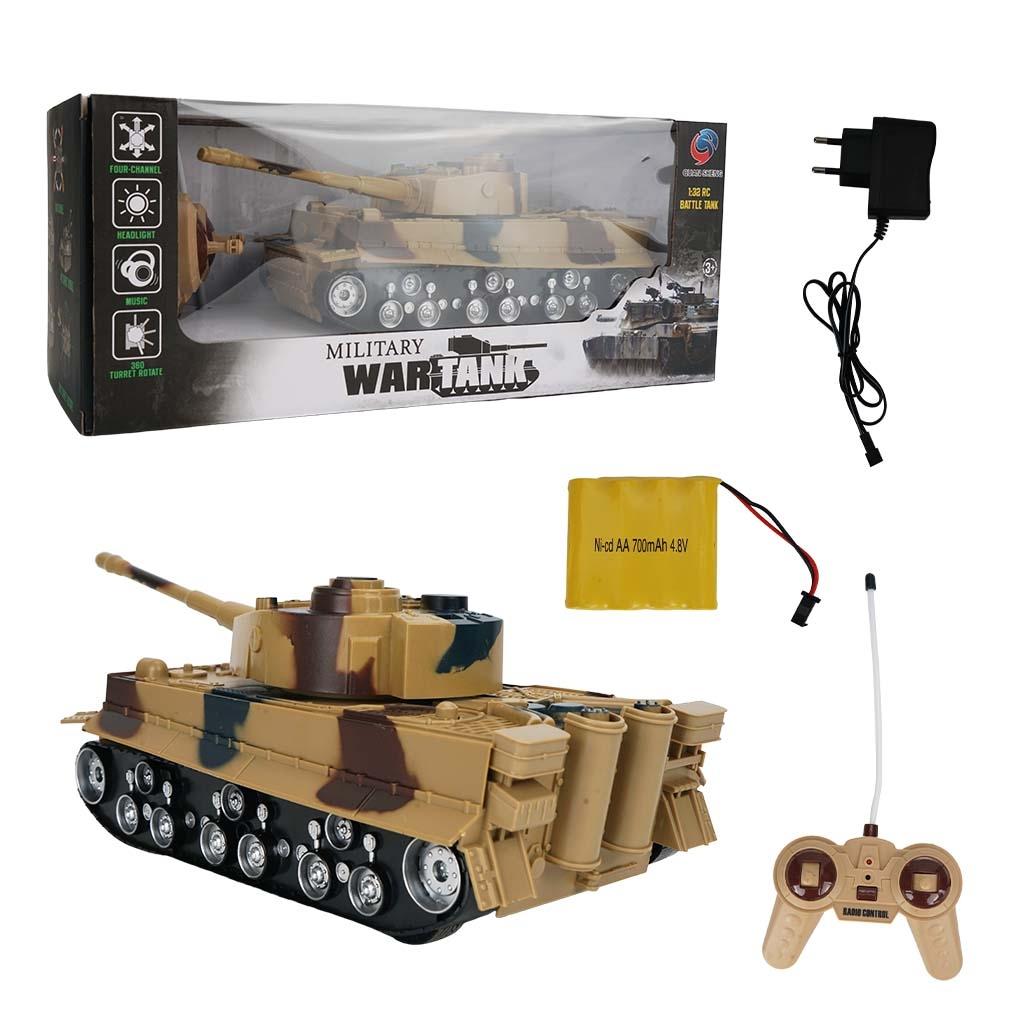 1 32 Four-way Rc Tank with Remote Control - Yellow 3