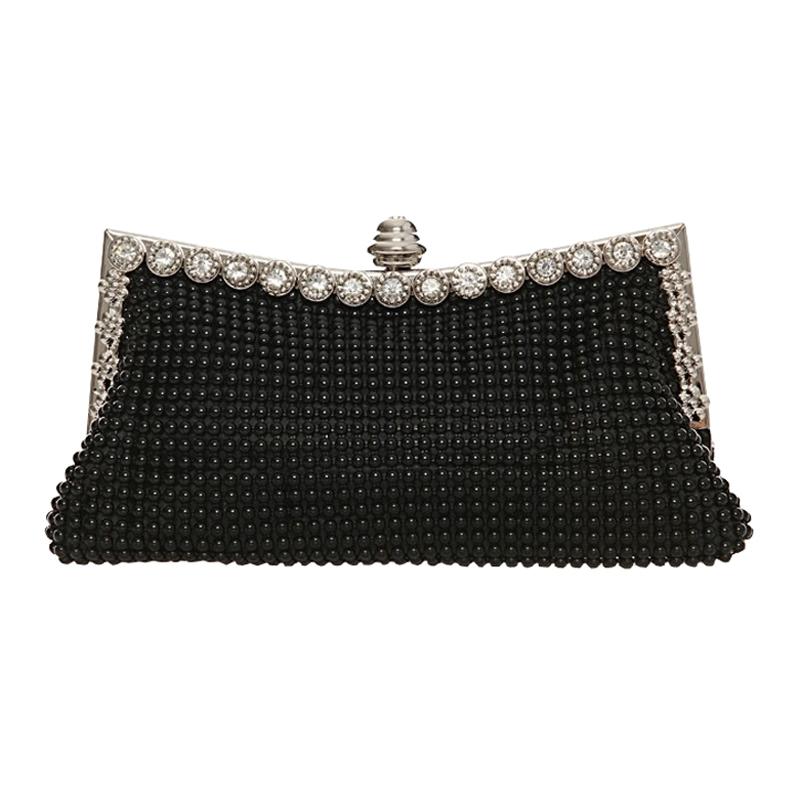 Rhinestone Evening Clutch for Ladies - Beaded Banquet Bag - Silver 11