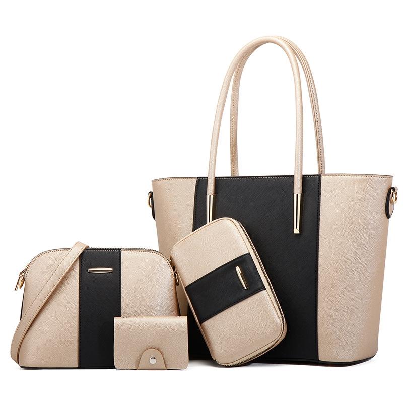 Stylish 4-in-1 Diagonal Handbag with Large Capacity - Blue Black 13