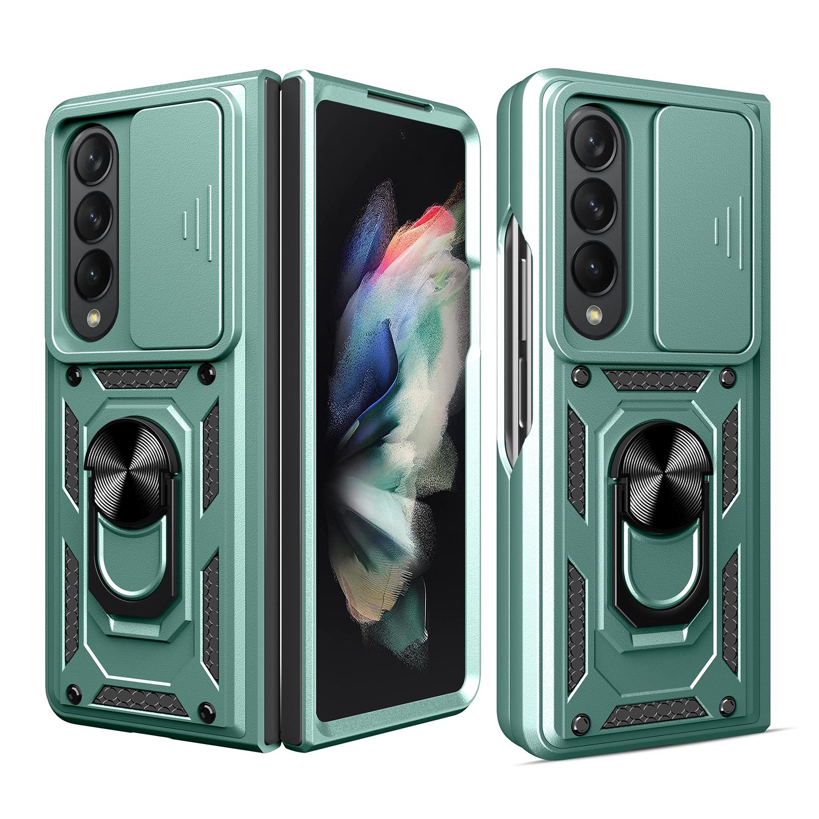 For Samsung Galaxy Z Fold4 5G Tpu Pc Case With Sliding Camera Cover - Green