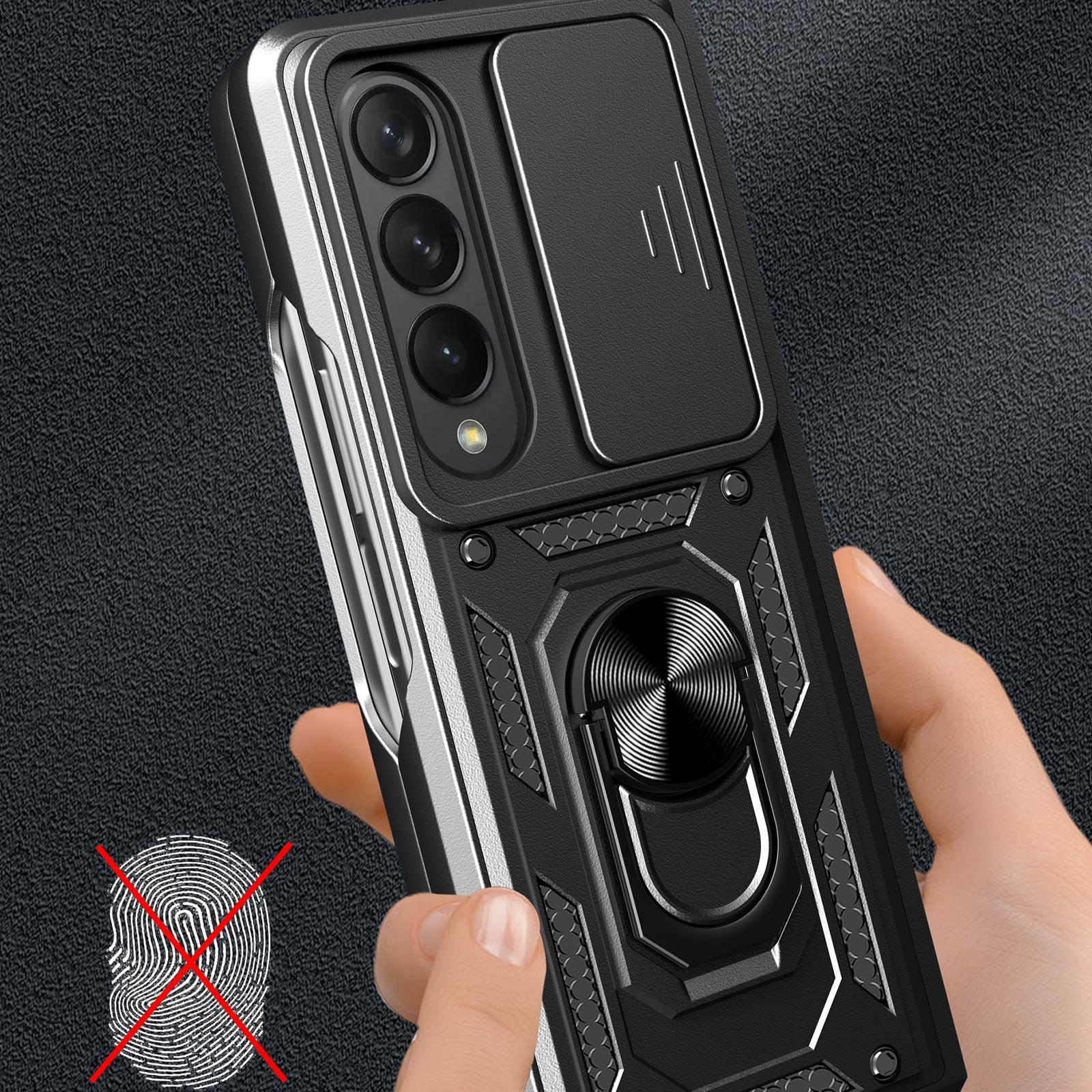 For Samsung Galaxy Z Fold4 5G Tpu Pc Case With Sliding Camera Cover - Green 7
