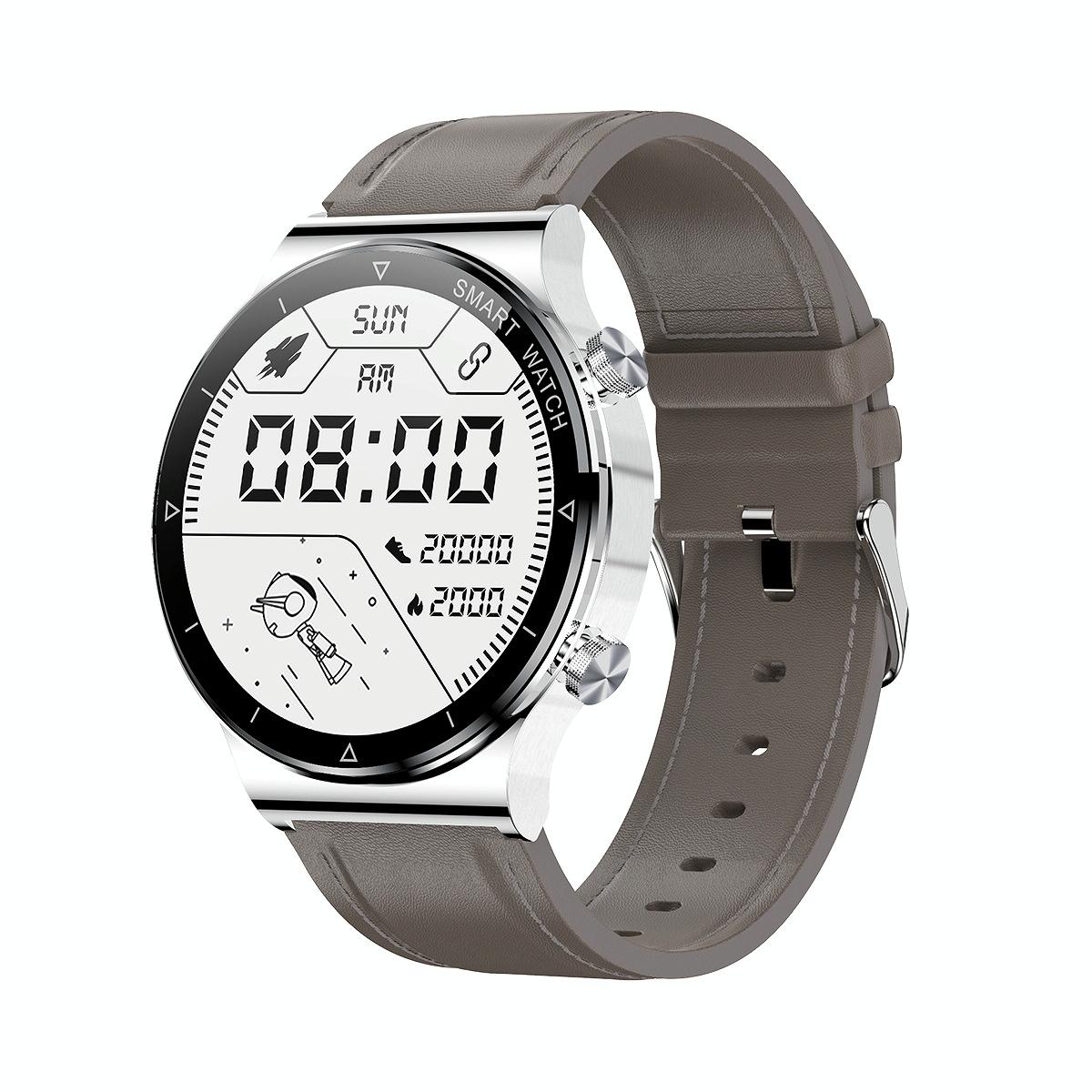 1.32 Inch Heart Rate Sleep Monitoring Smart Watch - Black Leather 13