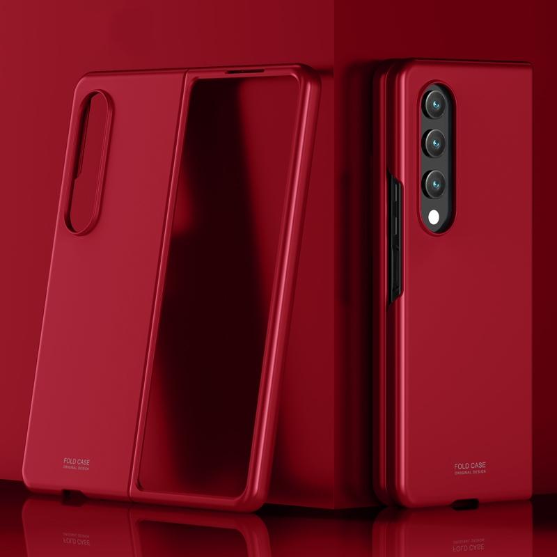 For Samsung Galaxy Z Fold4 5G Shockproof Skin - Breathable & Protective - Red 9