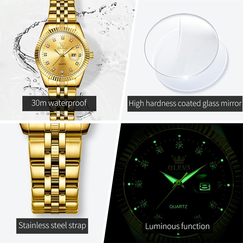Women Luminous Diamond Quartz Watch - Waterproof - White 9