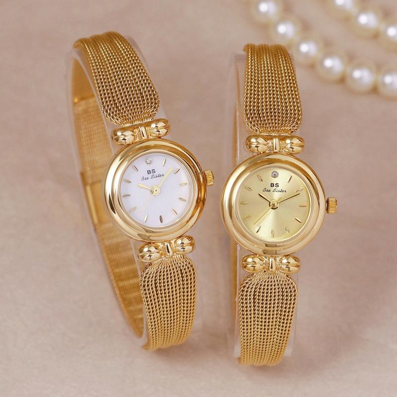 Retro Butterfly Mesh Watch for Women - 22mm Stainless Steel Strap - Champagne Gold 5