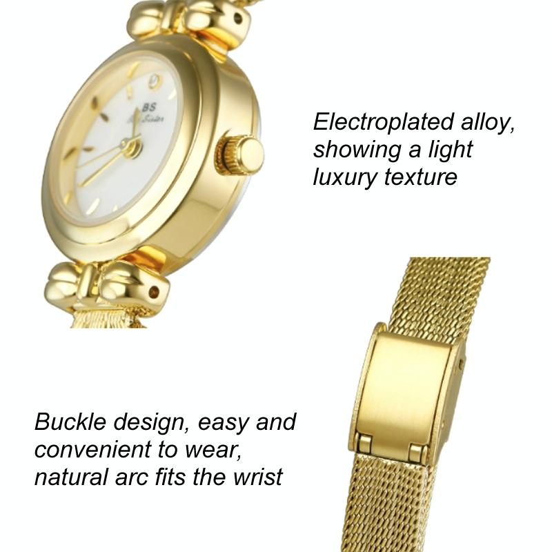 Retro Butterfly Mesh Watch for Women - 22mm Stainless Steel Strap - Champagne Gold 7
