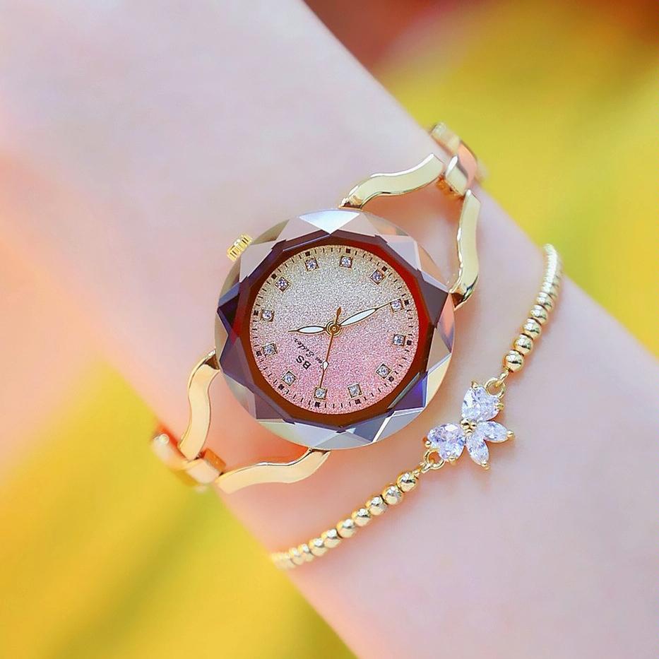 Sparkling Aurora Star Diamond Chain Watch for Women - Rose Gold 8