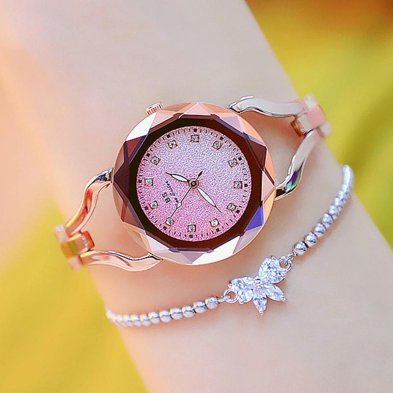 Sparkling Aurora Star Diamond Chain Watch for Women - Rose Gold 11